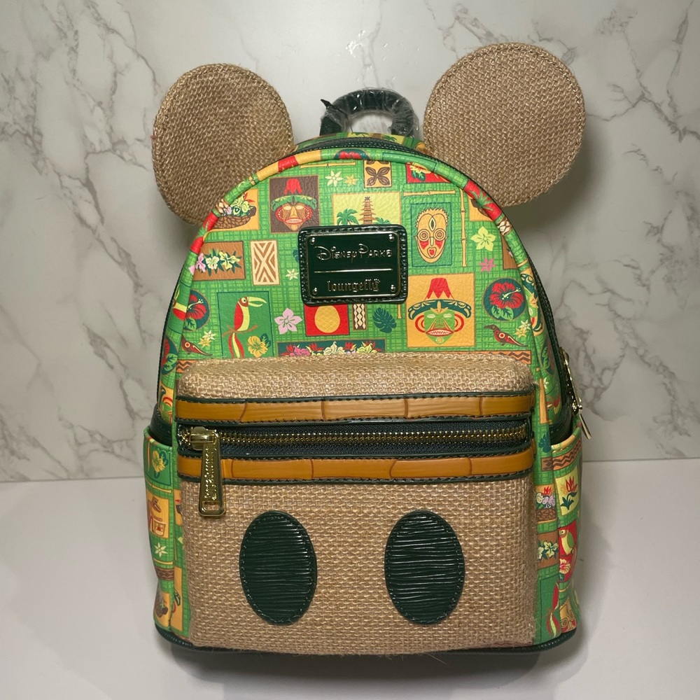 Loungefly Mickey Mouse Green and Tan Backpack